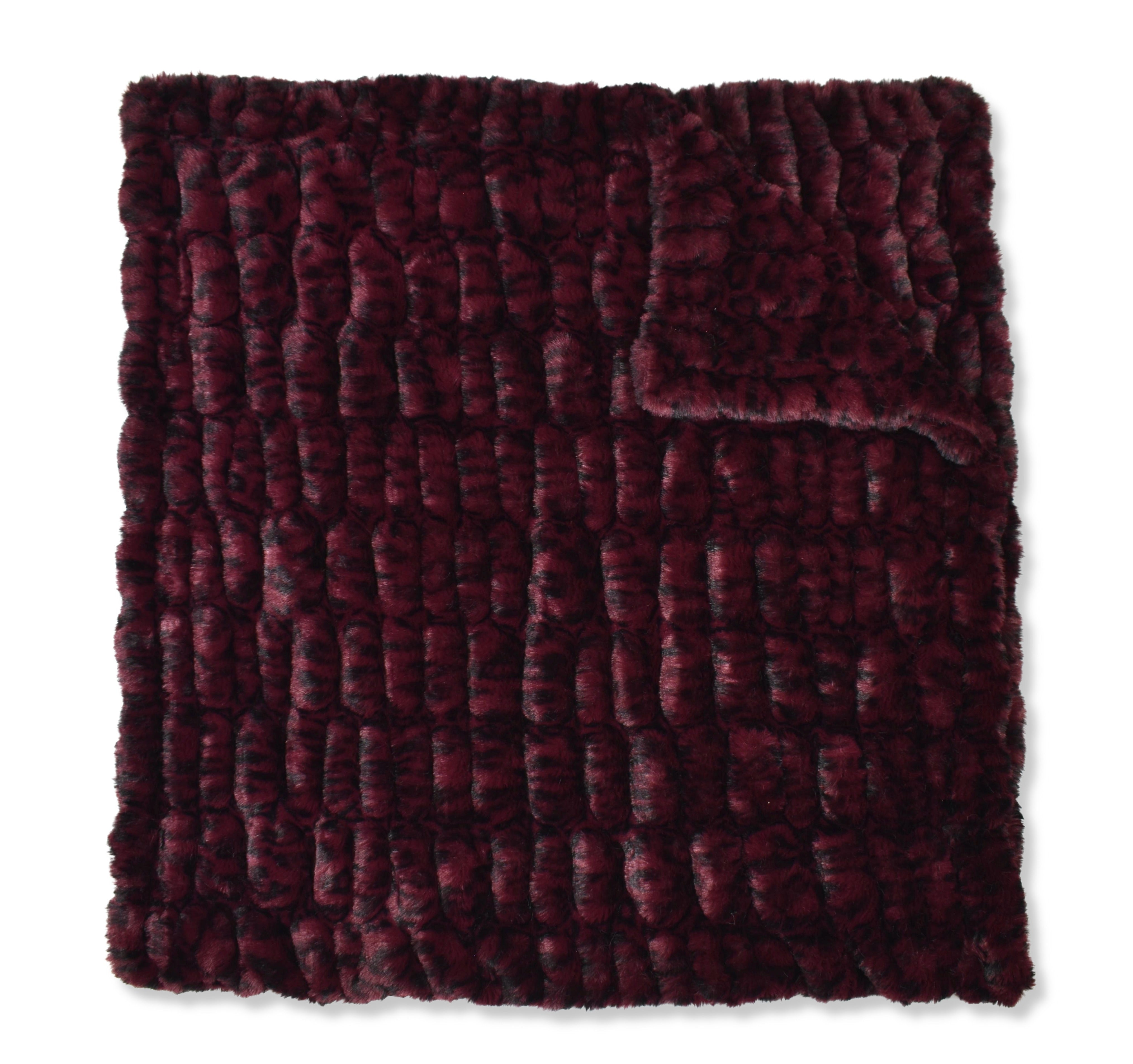Milan Merlot Cheetah Minky Blanket