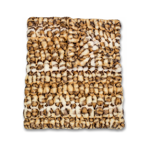 Milan Bobcat Camel / Black Minky Blanket