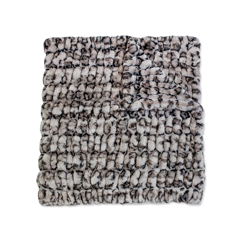 Milan Clouded Leopard Silver Minky Blanket