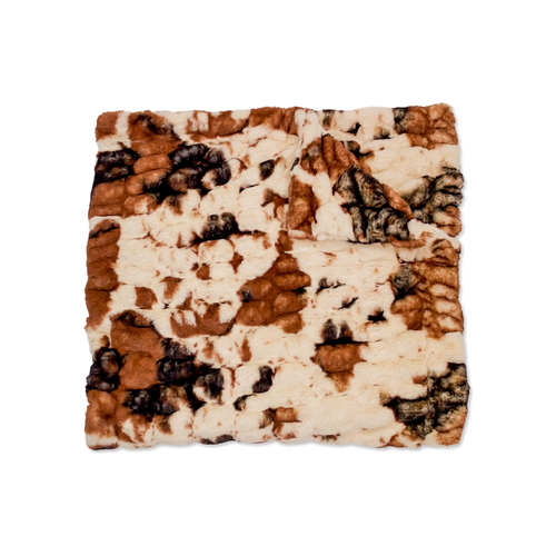 Milan Pony Ivory/Brown Minky Blanket