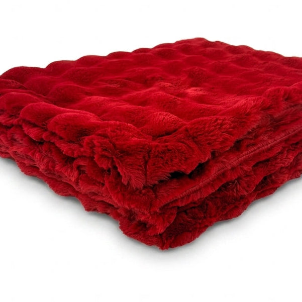 Powderpuff Crimson Minky Blanket