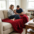 Powderpuff Crimson Minky Blanket