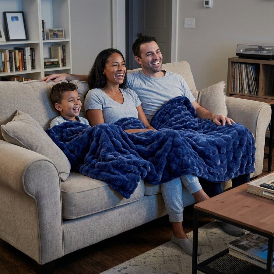 Powderpuff Midnight Minky Blanket