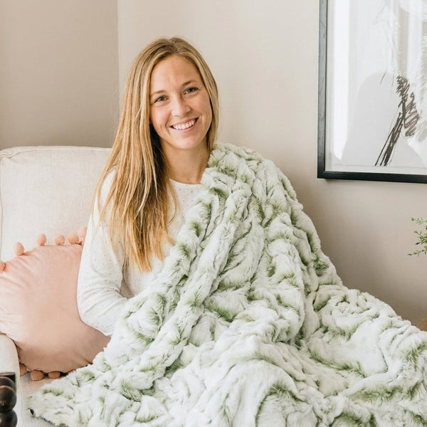 Demi Rose Prism Basil Minky Blanket
