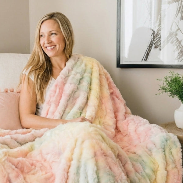 Demi Rose Prism Pastel Minky Blanket
