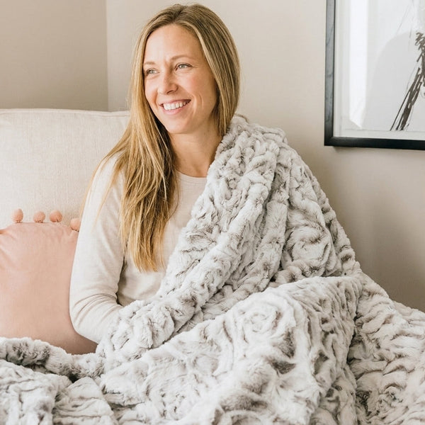 Demi Rose Prism Simply Taupe Minky Blanket