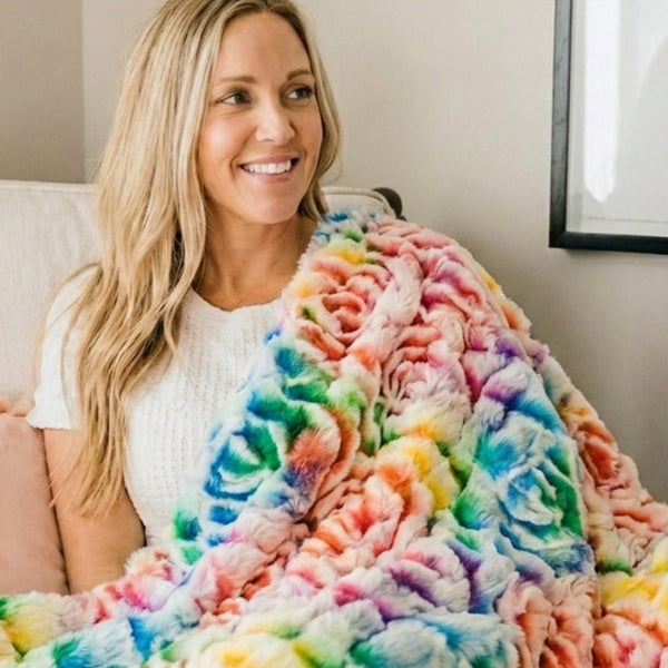 Demi Rose Prism Vibrant Minky Blanket