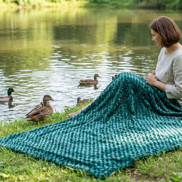 Rosette Mallard Minky Blanket