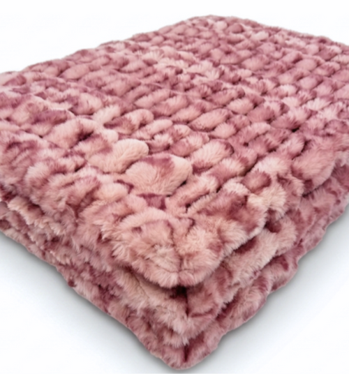 Milan Clouded Leopard Rosewater Minky Blanket