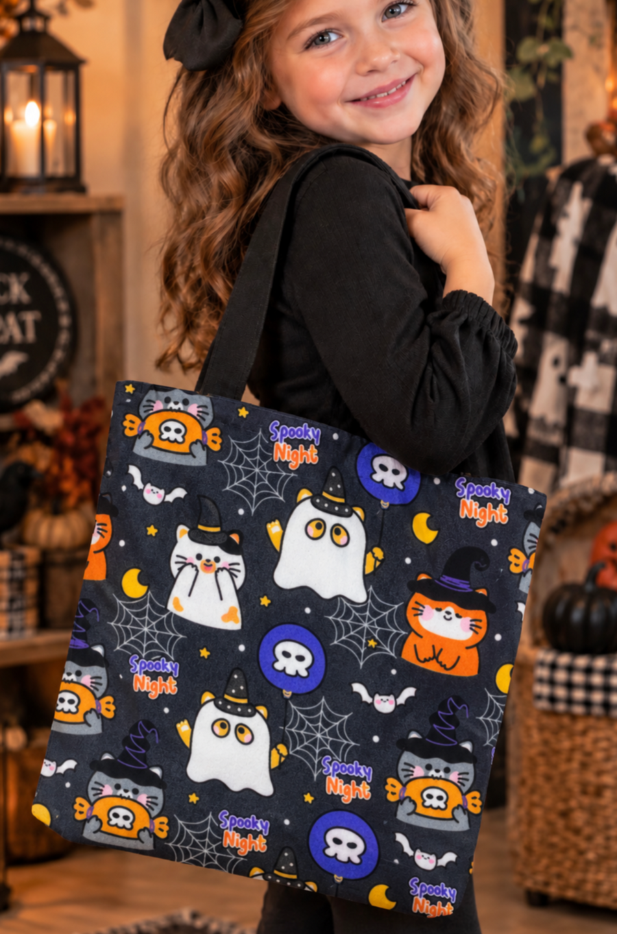 Satin Lined Halloween Tote Bag
