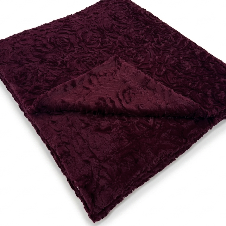 Demi Rose Black Cherry Minky Blanket
