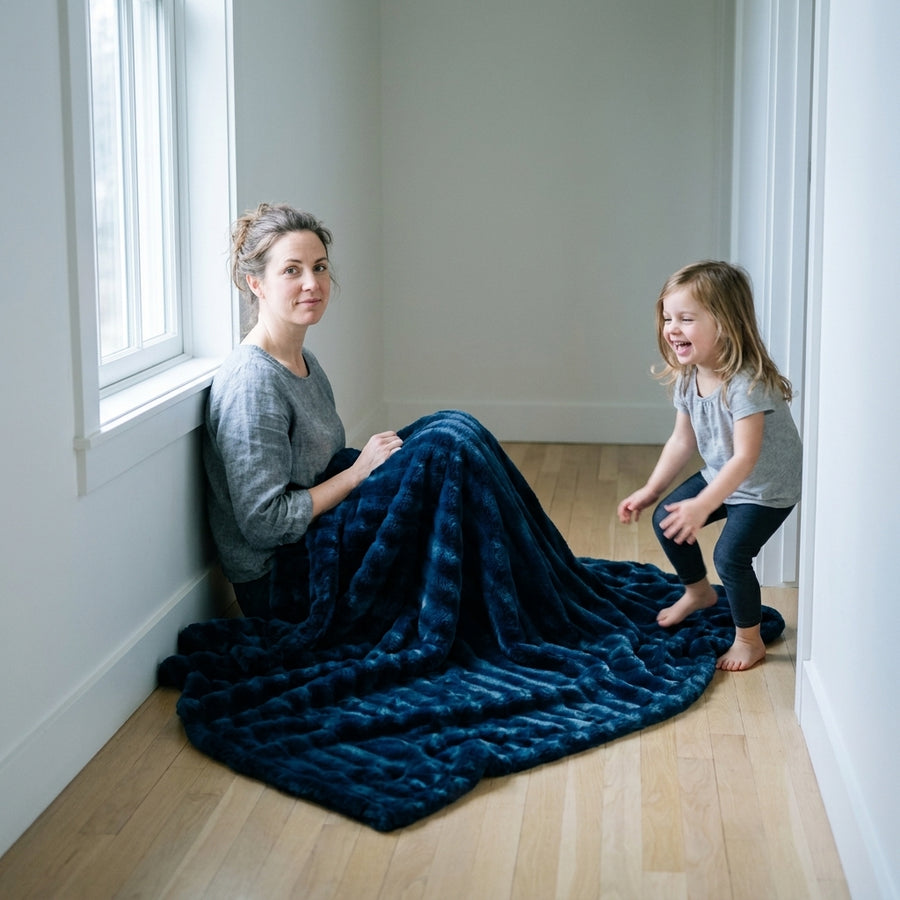 Vienna Dark Sea Minky Blanket