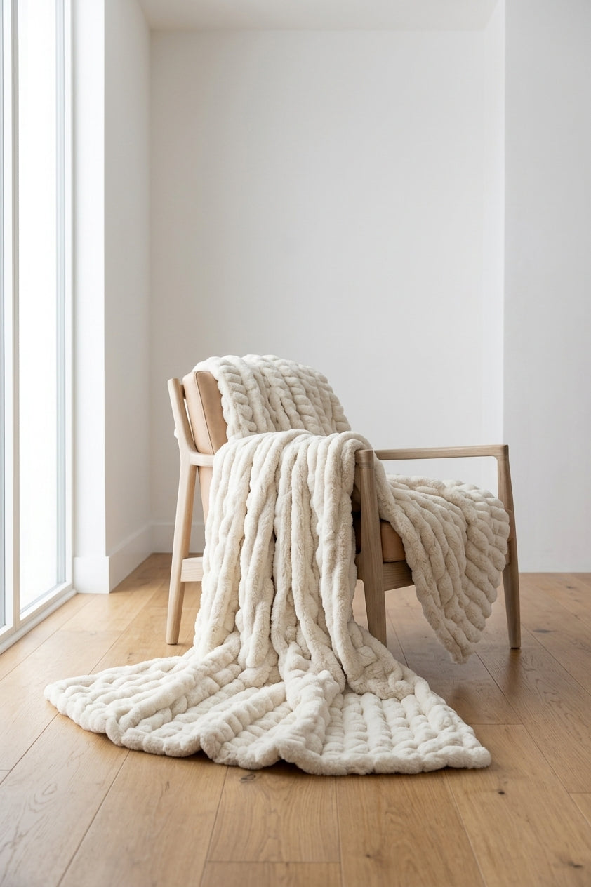 Milan Eggshell Minky Blanket