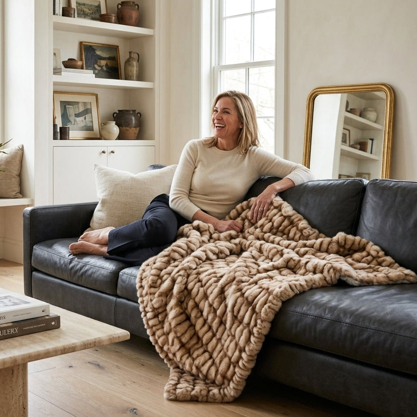Milan Dulce Almond Cream Minky Blanket