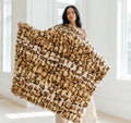 Milan Bobcat Camel / Black Minky Blanket