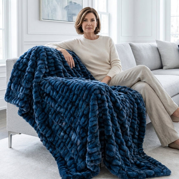 Milan Enzo Dark Sea Minky Blanket