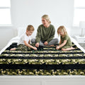Black Willow & Camo Green  - XL Flag Strip Minky Blanket