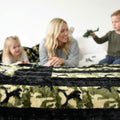 Black Willow & Camo Green  - XL Flag Strip Minky Blanket