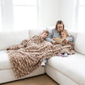 Milan Clouded Leopard French Oak Minky Blanket
