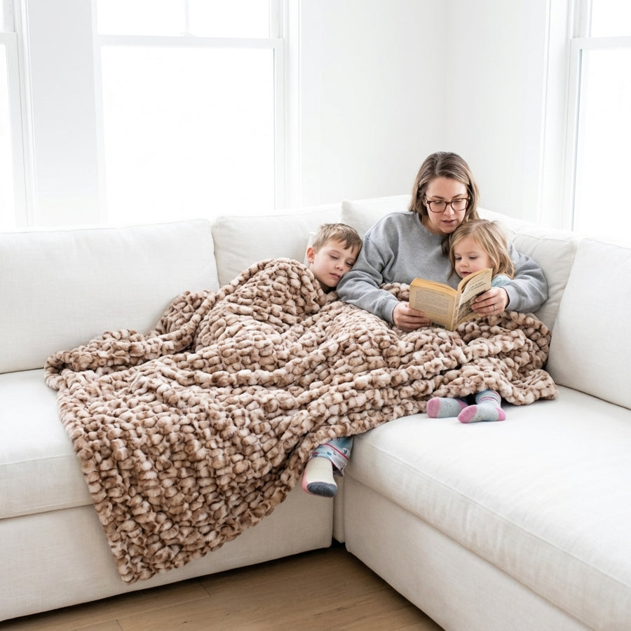Milan Clouded Leopard French Oak Minky Blanket