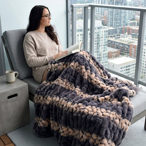 Milan Lynx Medallion Minky Blanket