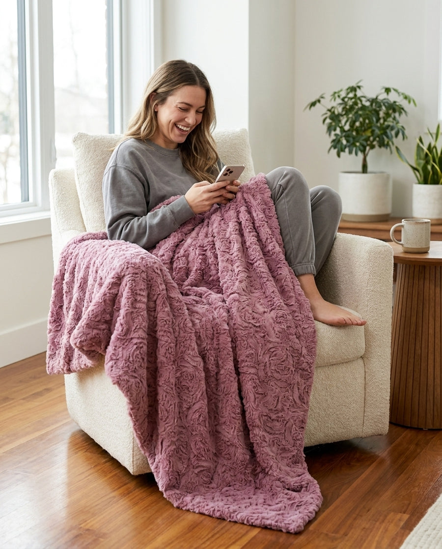 Demi Rose Woodrose Minky Blanket