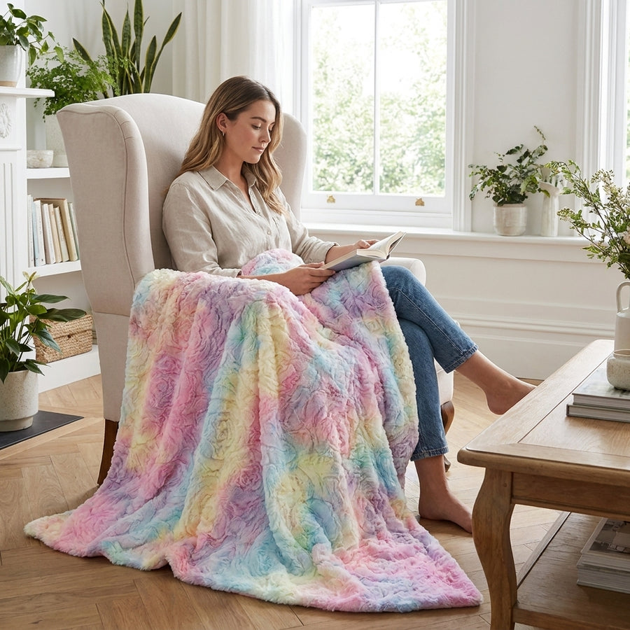 Demi Rose Multi Prism Pastel Minky Blanket