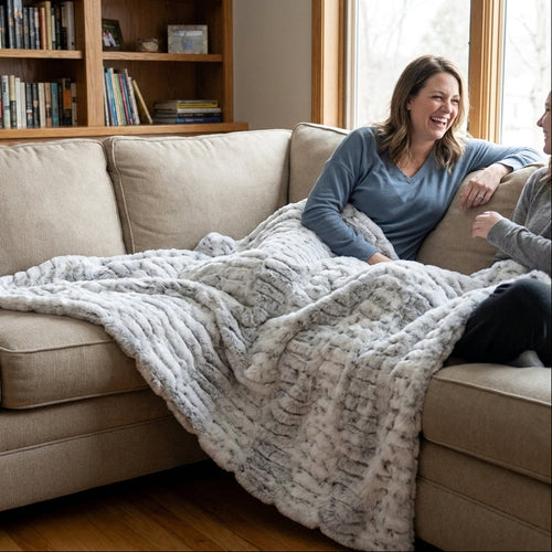 Milan Lynx Silver Minky Blanket
