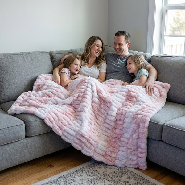 Milan Lynx Rosewater Minky Blanket