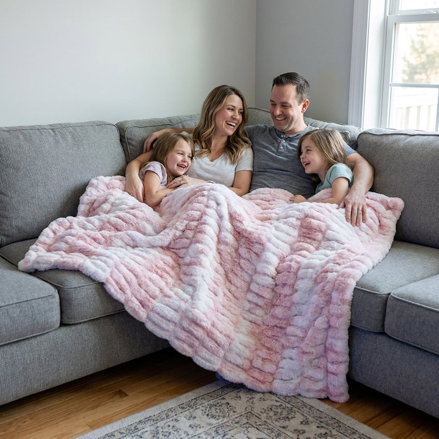 Milan Lynx Rosewater Minky Blanket