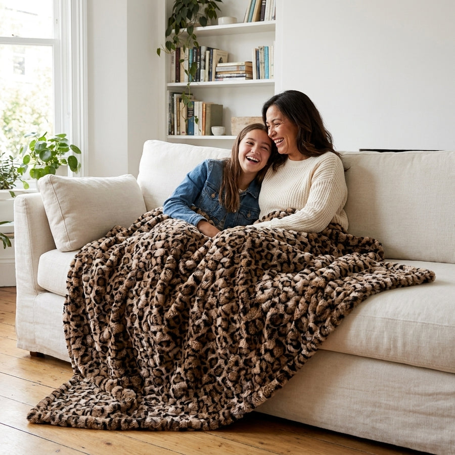 Milan Clouded Leopard Acorn Minky Blanket