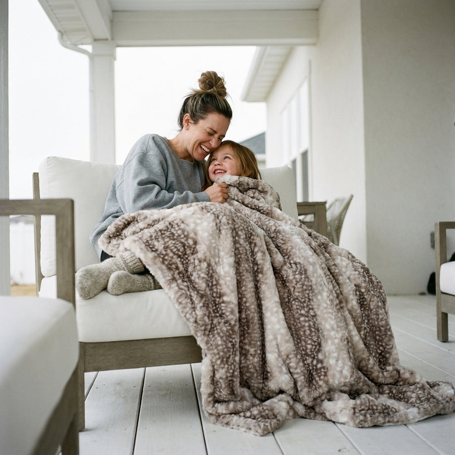 Fawn Metal Minky Blanket