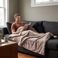 Frosted Baby Seal Chocolate Almond Minky Blanket