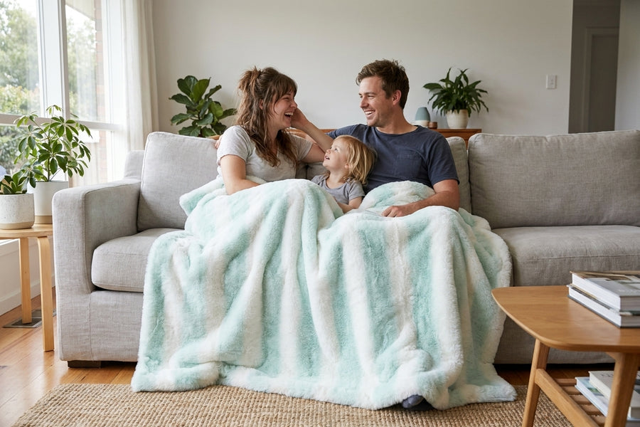 Arctic Chinchilla Seaglass Minky Blanket