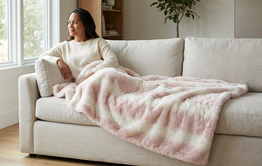 Arctic Chinchilla Rosewater Minky Blanket