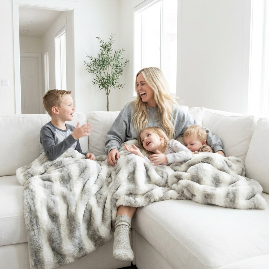 Arctic Chinchilla Silver Minky Blanket