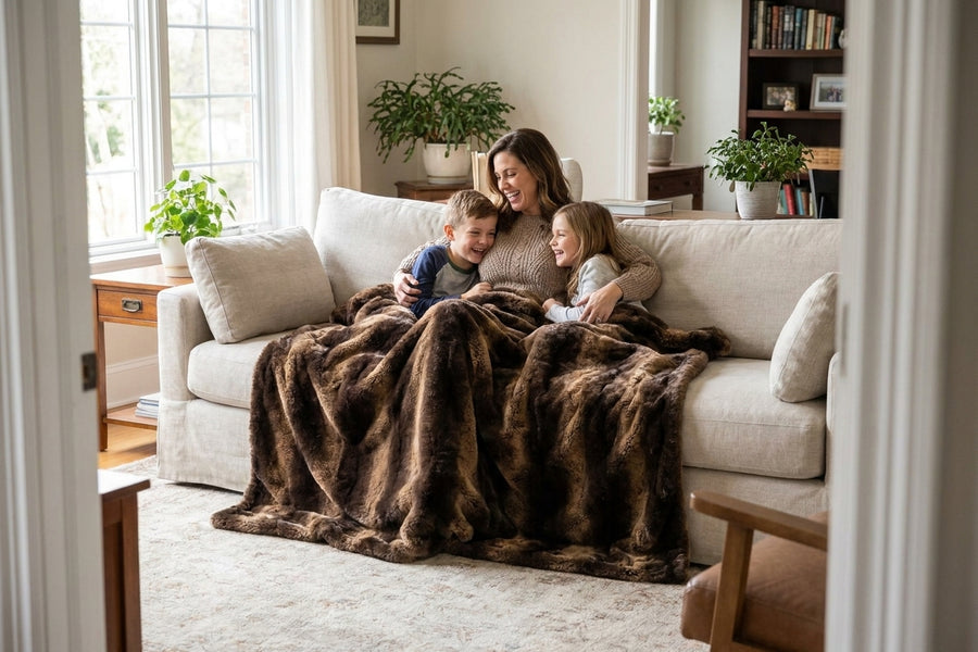 Arctic Chinchilla Saddle Minky Blanket