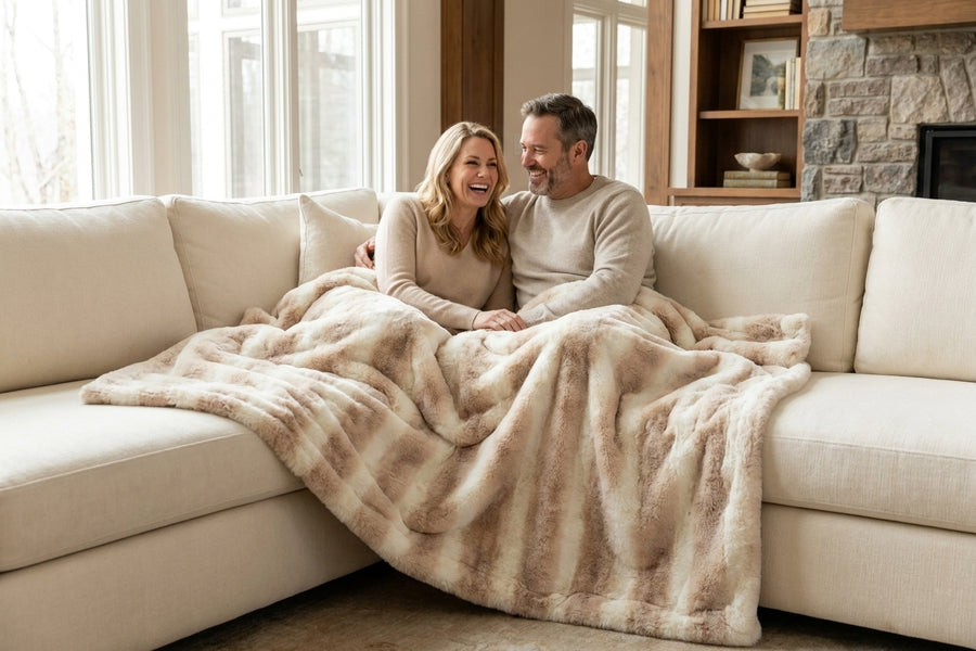 Arctic Chinchilla Butterscotch Minky Blanket
