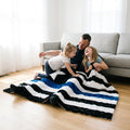 XL Thin Blue Line Blanket - Hide Black