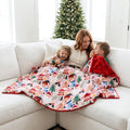 Santas Elves / Snowflake Scarlet Holiday Minky Blanket
