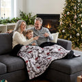 Forest Park Scarlet / Dreamy Black Holiday Throw Minky Blanket