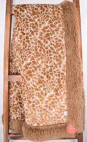 Baby Giraffe Cappuccino Print / Shaggy Cappuccino - Adult Snuggler