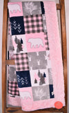 Cabin Quilt Blush / Marble Baby Pink - Adult Snuggler - Sew Sweet Minky Designs
