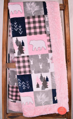 Cabin Quilt Blush / Marble Baby Pink - Adult Snuggler