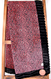 Cheetah Neon Diva / Oxford Black - Adult Snuggler - Sew Sweet Minky Designs