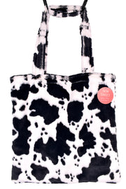 Cow Black / Snow - Tote Bag - Sew Sweet Minky Designs