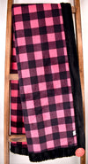 Buffalo Check Fuchsia Black / Chinchilla Black - XL Snuggler - Sew Sweet Minky Designs