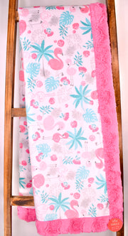 Flamingle Blush / Glacier Hot Pink - XL Snuggler - Sew Sweet Minky Designs