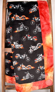 Born To Ride / Seal Flaming Hot - Adult Snuggler - Sew Sweet Minky Designs