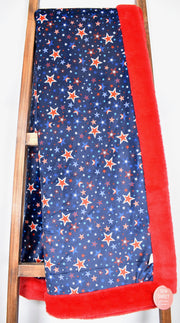Liberty Stars Ink / Seal Cardinal - XL Snuggler - Sew Sweet Minky Designs